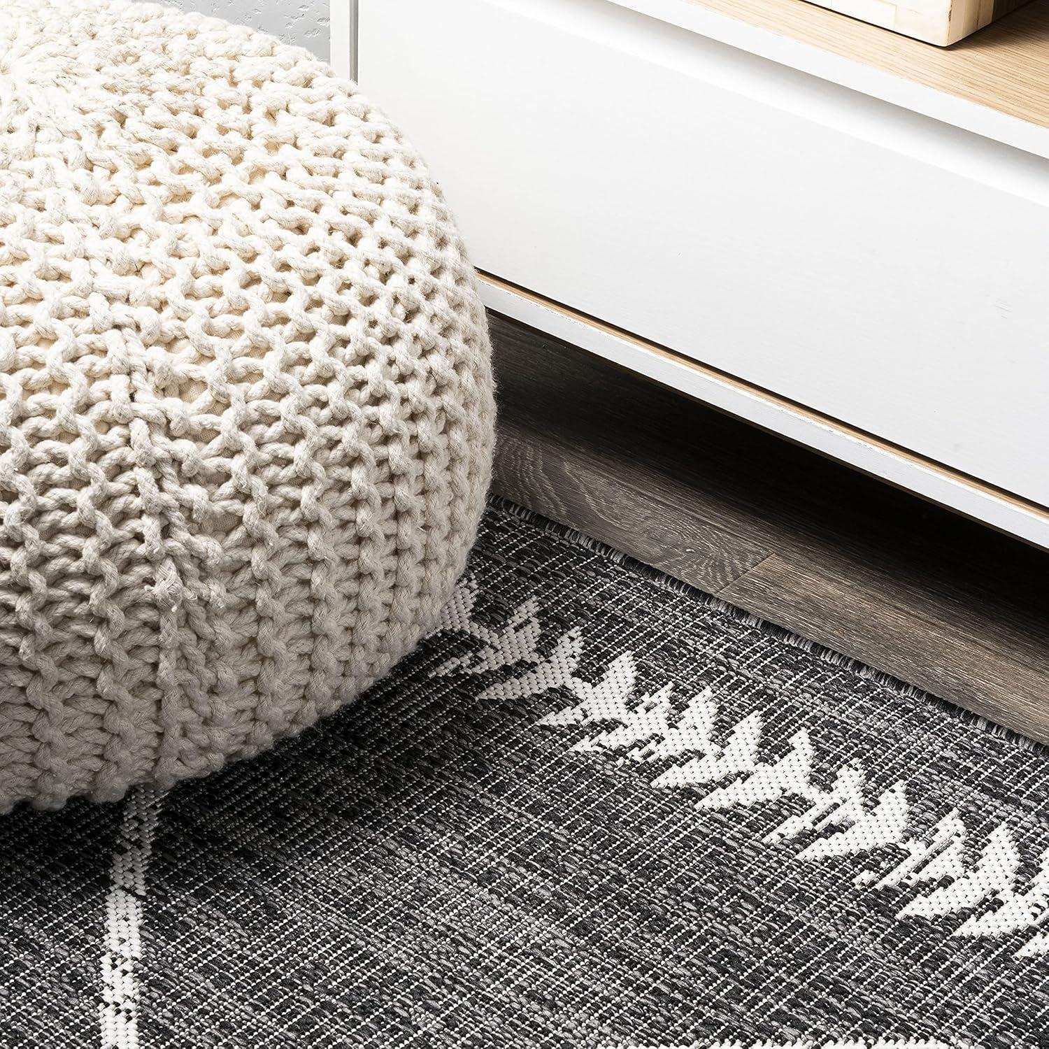 image:imageJONATHAN Y Tribal Diamond Trellis Indoor Outdoor Area Rug 3X5 BlackIvory Derya for Backyard Patio Porch EasyCleaning High Traffic PetFriendly NonShedding SMB129E3BlackIvory