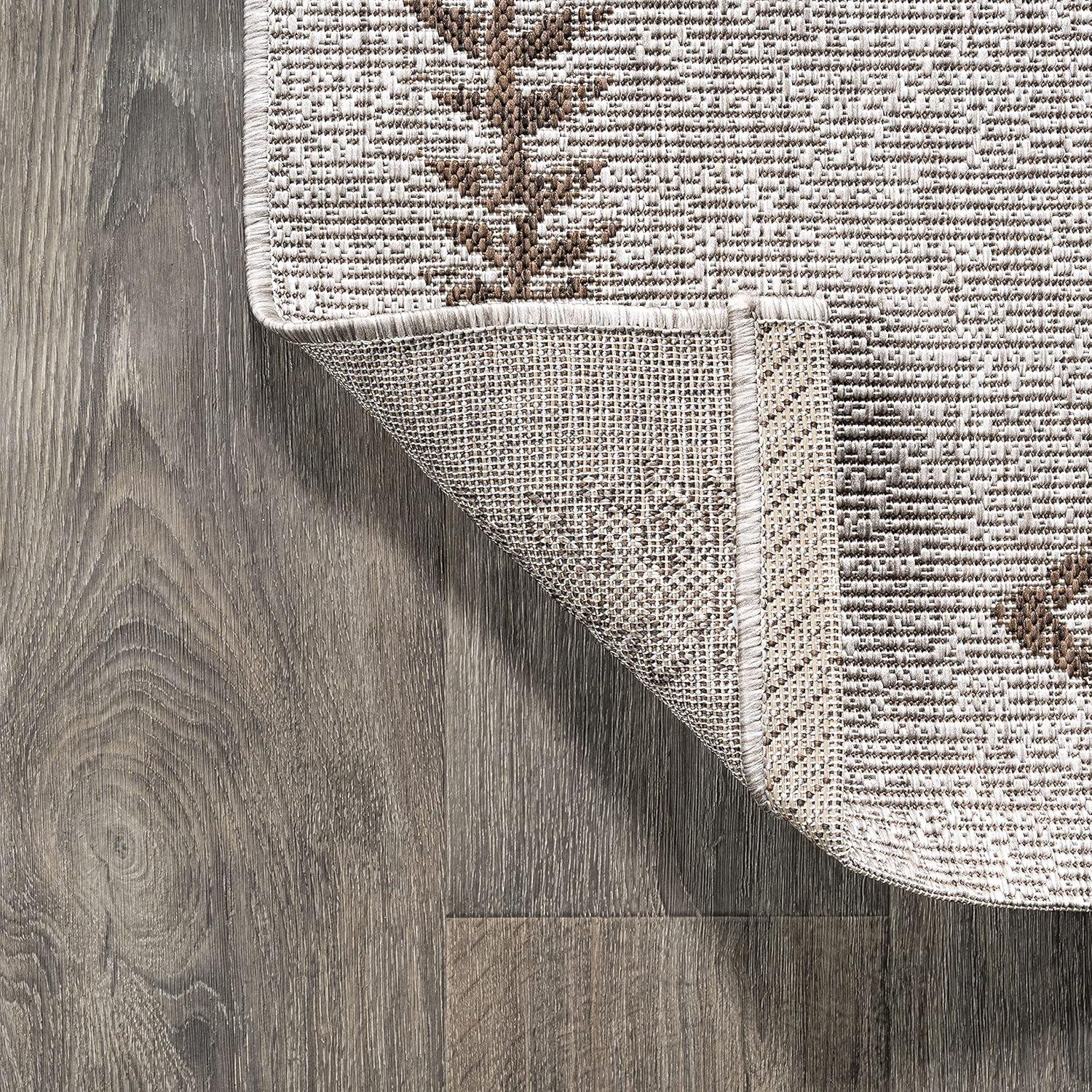 image:imageJONATHAN Y Tribal Diamond Trellis Indoor Outdoor Area Rug 3X5 BlackIvory Derya for Backyard Patio Porch EasyCleaning High Traffic PetFriendly NonShedding SMB129E3BeigeBrown