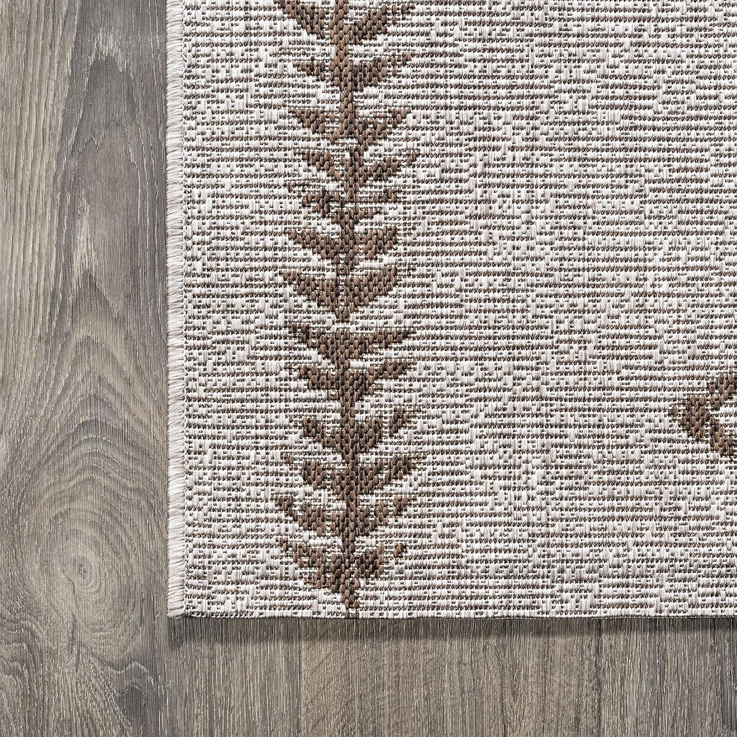 image:imageJONATHAN Y Tribal Diamond Trellis Indoor Outdoor Area Rug 3X5 BlackIvory Derya for Backyard Patio Porch EasyCleaning High Traffic PetFriendly NonShedding SMB129E3BeigeBrown