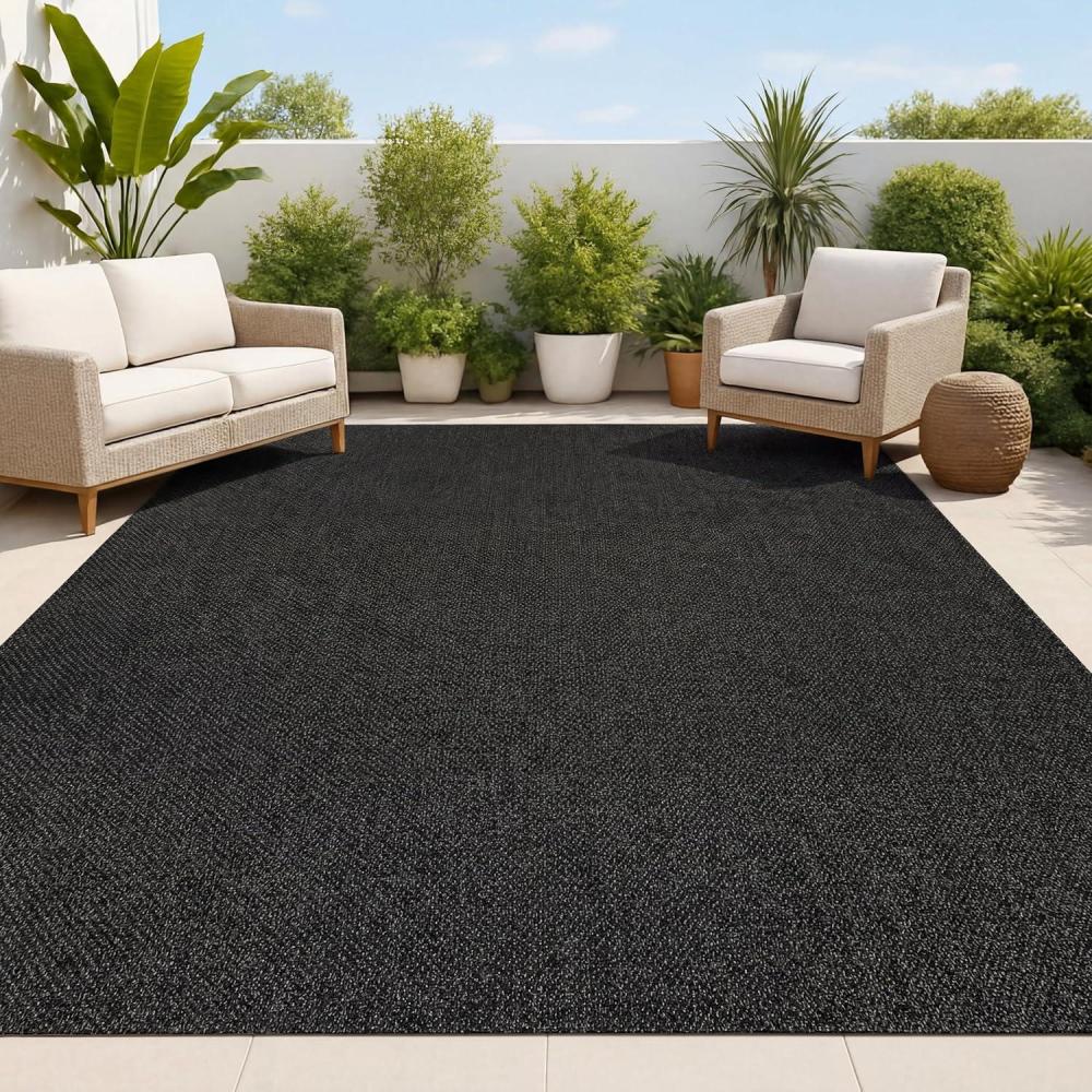 image:imageJONATHAN Y Easy Jute Rustic Indoor Outdoor Runner Rug Natural 2X8 Solana Easy Solid Color for Backyard Patio Porch EasyCleaning High Traffic PetFriendly Hose Washable NonShedding FXV100A28Dark Gray