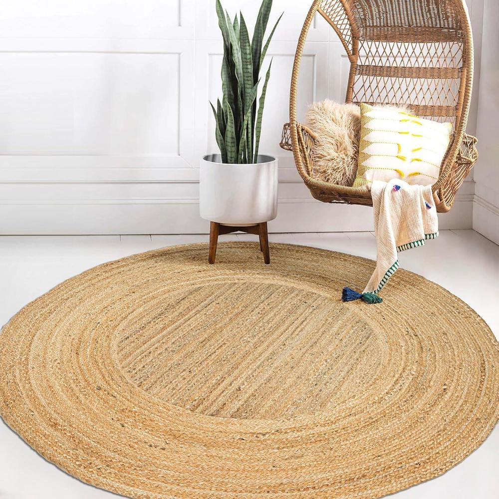 image:imageJONATHAN Y Harmony Boho Jute Circle Natural 5 Round Indoor Area Rug Cottage French Country EasyCleaning for Living Room Bedroom Kitchen Pet Friendly NonShedding RNF110A5R51 Round