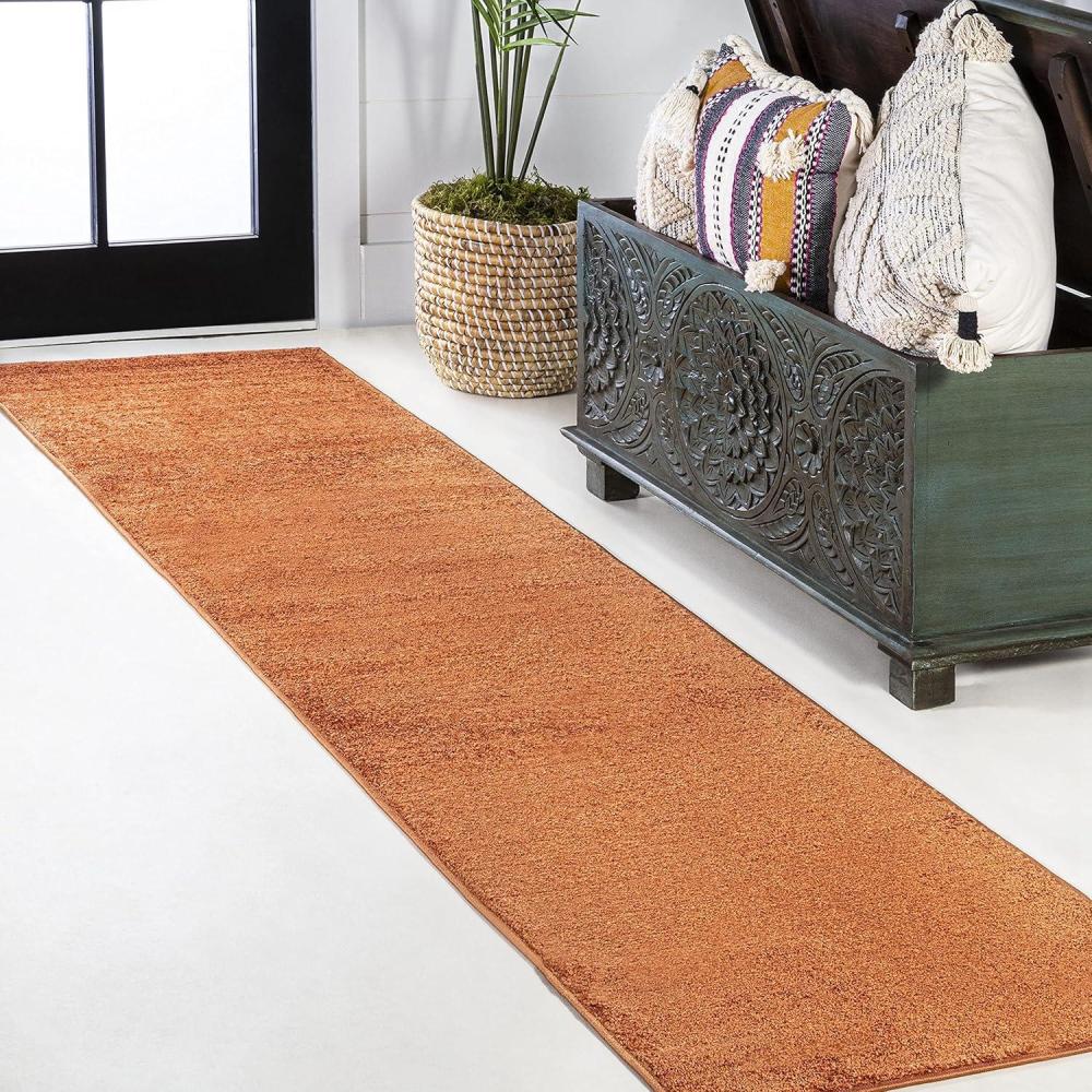 image:imageJONATHAN Y Haze Solid LowPile Orange Runner Rug 2x8 CoastalBohemianMinimalistClassic EasyCleaning for Living RoomBedroomKitchenPet FriendlyNonShedding SEU100M28