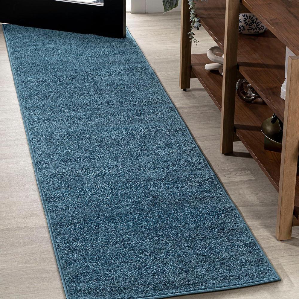 image:imageJONATHAN Y Haze Solid LowPile Turquoise Runner Rug 2x8 CoastalBohemianMinimalistClassic EasyCleaning for Living RoomBedroomKitchenPet FriendlyNonShedding SEU100H28