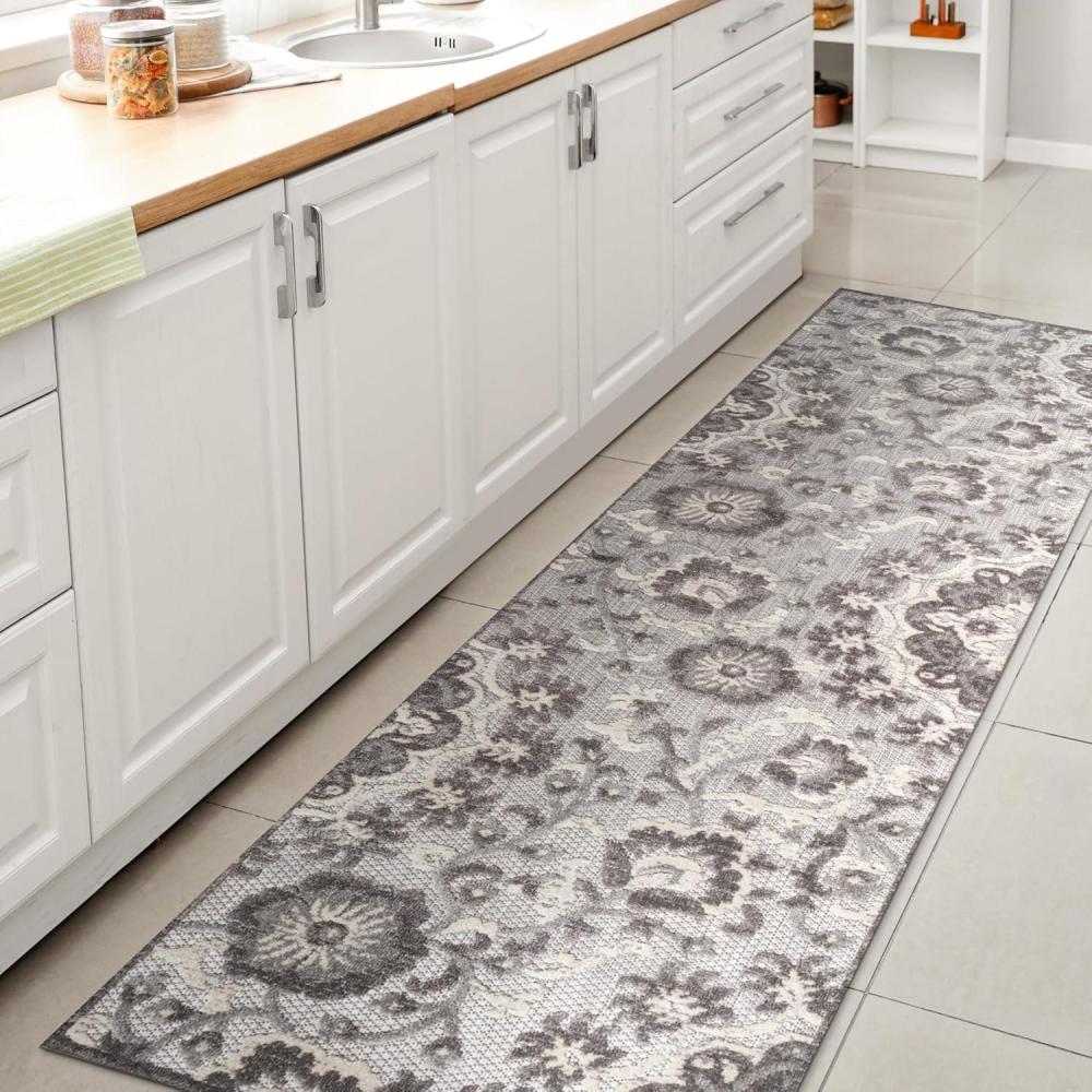image:imageJONATHAN Y Medallion HighLow Indoor Outdoor Area Rug 3X5 Light GrayIvory Lucena Modern for Backyard Patio Porch EasyCleaning High Traffic PetFriendly NonShedding AMC104A323 x 10 Runner