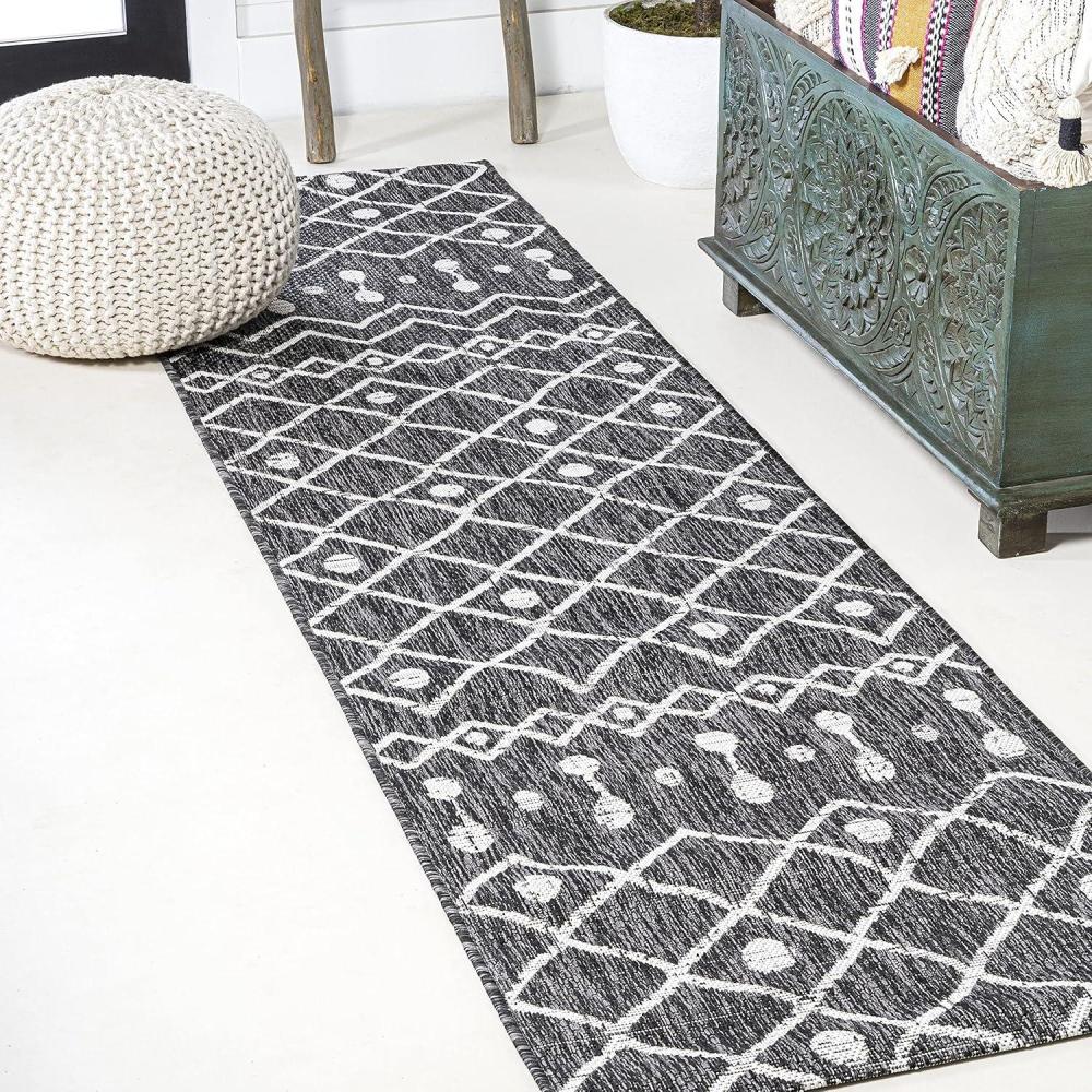 image:imageJONATHAN Y Tribal Bohemian Indoor Outdoor Area Rug 3X5 BrownBeige Nokat for Backyard Patio Porch EasyCleaning High Traffic PetFriendly NonShedding SMB131B3BlackIvory