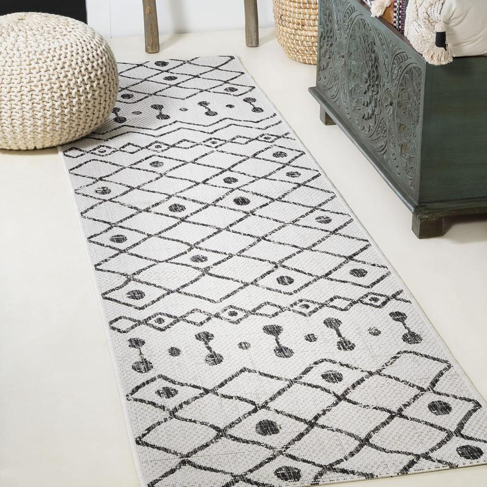 image:imageJONATHAN Y Tribal Bohemian Indoor Outdoor Area Rug 3X5 BrownBeige Nokat for Backyard Patio Porch EasyCleaning High Traffic PetFriendly NonShedding SMB131B3IvoryBlack