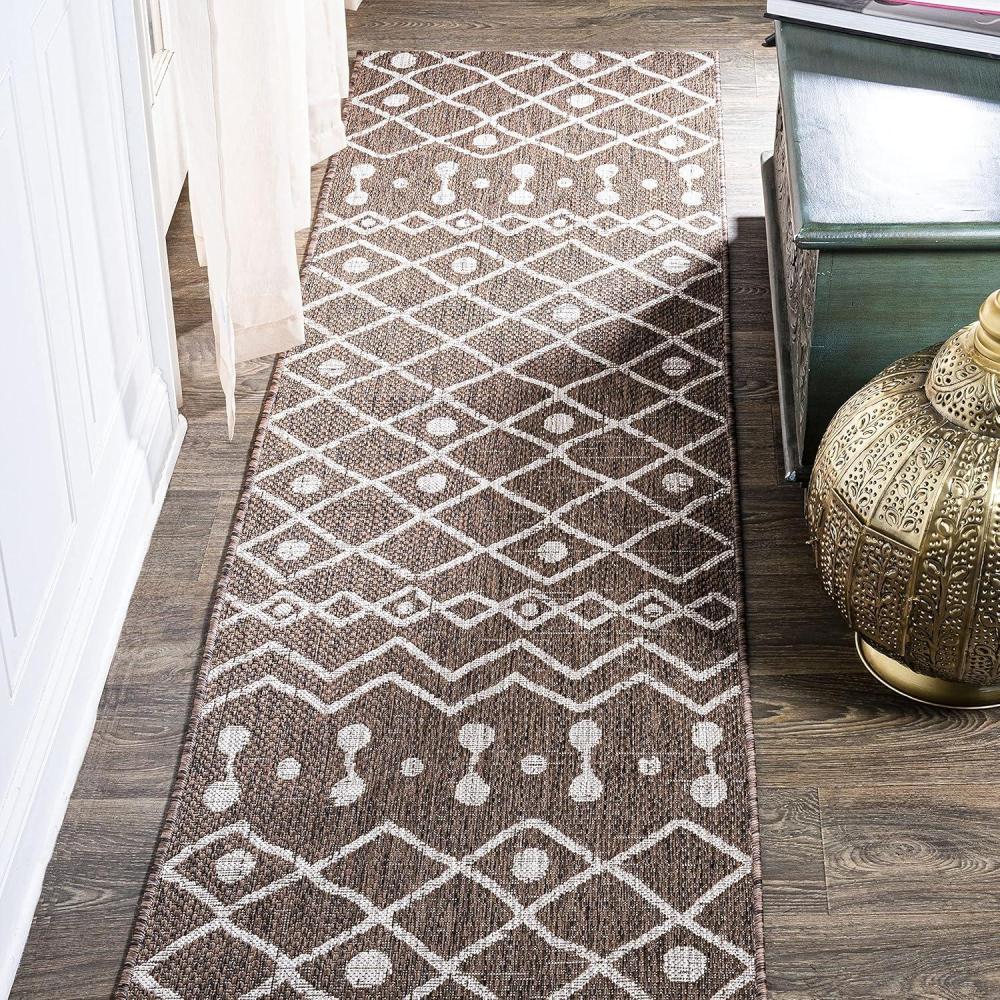 image:imageJONATHAN Y Tribal Bohemian Indoor Outdoor Area Rug 3X5 BrownBeige Nokat for Backyard Patio Porch EasyCleaning High Traffic PetFriendly NonShedding SMB131B3BrownBeige