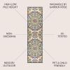 JONATHAN Y Abstract Bold Mandala Indoor Outdoor Area Rug 3X5 Red/Blue/Yellow, Flora High-Low for Backyard, Patio, Porch, Easy-Cleaning, High Traffic, Pet-Friendly, Non-Shedding (AMC112A-3)(2’3″ x 8′ (Runner))