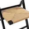 JONATHAN Y Coastal Modern Woven Seagrass Wood Folding Chair, Brown, Foldable Accent Dining Side Chair, Comfortable Space Saving Seat for Living Room Bedroom, Set of 2 (FLD1002B-SET2)(Black)