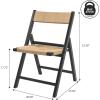 JONATHAN Y Coastal Modern Woven Seagrass Wood Folding Chair, Brown, Foldable Accent Dining Side Chair, Comfortable Space Saving Seat for Living Room Bedroom, Set of 2 (FLD1002B-SET2)(Black)