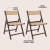 JONATHAN Y Coastal Modern Woven Seagrass Wood Folding Chair, Brown, Foldable Accent Dining Side Chair, Comfortable Space Saving Seat for Living Room Bedroom, Set of 2 (FLD1002B-SET2)(Brown)
