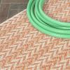 JONATHAN Y Concentric Squares Indoor Outdoor Area Rug 3X5 Black/Light Gray, Chevron Modern for Backyard, Patio, Porch, Easy-Cleaning, High Traffic, Pet-Friendly, Non-Shedding (SMB206B-3)(Orange/Cream)