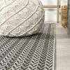 JONATHAN Y Concentric Squares Indoor Outdoor Area Rug 3X5 Black/Light Gray, Chevron Modern for Backyard, Patio, Porch, Easy-Cleaning, High Traffic, Pet-Friendly, Non-Shedding (SMB206B-3)(Black/Light Gray)