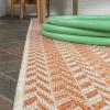 JONATHAN Y Concentric Squares Indoor Outdoor Area Rug 3X5 Black/Light Gray, Chevron Modern for Backyard, Patio, Porch, Easy-Cleaning, High Traffic, Pet-Friendly, Non-Shedding (SMB206B-3)(Orange/Cream)