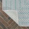 JONATHAN Y Concentric Squares Indoor Outdoor Area Rug 3X5 Black/Light Gray, Chevron Modern for Backyard, Patio, Porch, Easy-Cleaning, High Traffic, Pet-Friendly, Non-Shedding (SMB206B-3)(Aqua/Light Gray)