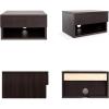 JONATHAN Y Ettore 15.71″ Mid-Century Modern Floating Wall Mounted Nightstand with Soft-Close Drawer and Cable Hole, Dark Brown (Set of 2) (NST2002A-SET2)(Black)