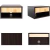 JONATHAN Y Ettore 15.71″ Mid-Century Modern Floating Wall Mounted Nightstand with Soft-Close Drawer and Cable Hole, Dark Brown (Set of 2) (NST2002A-SET2)(Black/Light Oak)