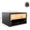 JONATHAN Y Ettore 15.71″ Mid-Century Modern Floating Wall Mounted Nightstand with Soft-Close Drawer and Cable Hole, Dark Brown (Set of 2) (NST2002A-SET2)(Black/Light Oak)