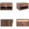 JONATHAN Y Ettore 15.71″ Mid-Century Modern Floating Wall Mounted Nightstand with Soft-Close Drawer and Cable Hole, Dark Brown (Set of 2) (NST2002A-SET2)(Dark Brown)
