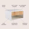 JONATHAN Y Ettore 15.71″ Mid-Century Modern Floating Wall Mounted Nightstand with Soft-Close Drawer and Cable Hole, Dark Brown (Set of 2) (NST2002A-SET2)(White/Light Oak)
