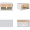 JONATHAN Y Ettore 15.71″ Mid-Century Modern Floating Wall Mounted Nightstand with Soft-Close Drawer and Cable Hole, Dark Brown (Set of 2) (NST2002A-SET2)(White/Light Oak)