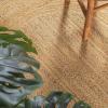 JONATHAN Y Harmony Boho Jute Circle Natural 5′ Round Indoor Area Rug, Cottage, French Country, Easy-Cleaning for Living Room, Bedroom, Kitchen, Pet Friendly, Non-Shedding (RNF110A-5R)(5’1″ (Round))