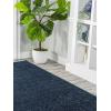 JONATHAN Y Haze Solid Low-Pile Navy Runner Rug 2×8, Coastal,Bohemian,Minimalist,Classic, Easy-Cleaning for Living Room,Bedroom,Kitchen,Pet Friendly,Non-Shedding (SEU100C-28)