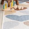 JONATHAN Y Machine-Washable Cream/Multi Runner Rug, 2×8, Kingdarr T-Rex Modern, Casual, Kids & Novelty for Living Room, Dining Room, Bedroom, Kitchen Easy-Cleaning, Non-Shedding (KDW103A-28)(Ivory/Blue/Orange Hearts)