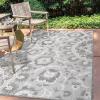 JONATHAN Y Medallion High-Low Indoor Outdoor Area Rug 3X5 Light Gray/Ivory, Lucena Modern for Backyard, Patio, Porch, Easy-Cleaning, High Traffic, Pet-Friendly, Non-Shedding (AMC104A-3)(7’9″ x 10′ (Rectangular))
