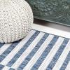 JONATHAN Y Offset Stripe Indoor Outdoor Area Rug 3X5 Black/Ivory, Sukie Modern for Backyard, Patio, Porch, Easy-Cleaning, High Traffic, Pet-Friendly, Non-Shedding (SMB133F-3)(Blue/Ivory)