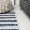 JONATHAN Y Offset Stripe Indoor Outdoor Area Rug 3X5 Black/Ivory, Sukie Modern for Backyard, Patio, Porch, Easy-Cleaning, High Traffic, Pet-Friendly, Non-Shedding (SMB133F-3)(Ivory/Blue)