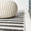 JONATHAN Y Offset Stripe Indoor Outdoor Area Rug 3X5 Black/Ivory, Sukie Modern for Backyard, Patio, Porch, Easy-Cleaning, High Traffic, Pet-Friendly, Non-Shedding (SMB133F-3)(Ivory/Black)