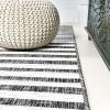 JONATHAN Y Offset Stripe Indoor Outdoor Area Rug 3X5 Black/Ivory, Sukie Modern for Backyard, Patio, Porch, Easy-Cleaning, High Traffic, Pet-Friendly, Non-Shedding (SMB133F-3)(Black/Ivory)