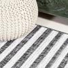 JONATHAN Y Offset Stripe Indoor Outdoor Area Rug 3X5 Black/Ivory, Sukie Modern for Backyard, Patio, Porch, Easy-Cleaning, High Traffic, Pet-Friendly, Non-Shedding (SMB133F-3)(Black/Ivory)
