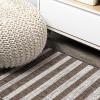 JONATHAN Y Offset Stripe Indoor Outdoor Area Rug 3X5 Black/Ivory, Sukie Modern for Backyard, Patio, Porch, Easy-Cleaning, High Traffic, Pet-Friendly, Non-Shedding (SMB133F-3)(Brown/Beige)