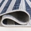 JONATHAN Y Offset Stripe Indoor Outdoor Area Rug 3X5 Black/Ivory, Sukie Modern for Backyard, Patio, Porch, Easy-Cleaning, High Traffic, Pet-Friendly, Non-Shedding (SMB133F-3)(Ivory/Blue)