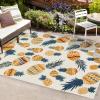 JONATHAN Y Pineapple High-Low Indoor Outdoor Area Rug 3X5 Orange/Navy, Ananas Bold for Backyard, Patio, Porch, Easy-Cleaning, High Traffic, Pet-Friendly, Non-Shedding (AMC117A-3)(4′ x 6′ (Rectangular))