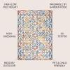 JONATHAN Y Scroll Trellis Indoor Outdoor Area Rug 3X5 Cream/Blue/Red, Atrani for Backyard, Patio, Porch, Easy-Cleaning, High Traffic, Pet-Friendly, Non-Shedding (AMC110A-3)(5’3″ x 7’6″ (Rectangular))