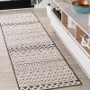 JONATHAN Y Trellis Geometric Indoor Outdoor Area Rug 3X5 Cream/Black, Ormond High-Low Modern for Backyard, Patio, Porch, Easy-Cleaning, High Traffic, Pet-Friendly, Non-Shedding (SBH109B-3)(Cream/Black)