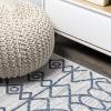 JONATHAN Y Tribal Bohemian Indoor Outdoor Area Rug 3X5 Black/Ivory, Kafel for Backyard, Patio, Porch, Easy-Cleaning, High Traffic, Pet-Friendly, Non-Shedding (SMB130F-3)(Ivory/Blue)