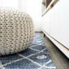 JONATHAN Y Tribal Bohemian Indoor Outdoor Area Rug 3X5 Brown/Beige, Nokat for Backyard, Patio, Porch, Easy-Cleaning, High Traffic, Pet-Friendly, Non-Shedding (SMB131B-3)(Blue/Ivory)