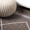 JONATHAN Y Tribal Diamond Trellis Indoor Outdoor Area Rug 3X5 Black/Ivory, Derya for Backyard, Patio, Porch, Easy-Cleaning, High Traffic, Pet-Friendly, Non-Shedding (SMB129E-3)(Brown/Beige)