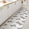 JONATHAN Y Art Deco Geometric Indoor Outdoor Runner Rug 2X8 Beige, Jazz High-Low Pile for Backyard, Patio, Porch, Easy-Cleaning, High Traffic, Pet-Friendly, Non-Shedding (SBH106B-28)(Black/Ivory)
