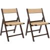 JONATHAN Y Coastal Modern Woven Seagrass Wood Folding Chair, Brown, Foldable Accent Dining Side Chair, Comfortable Space Saving Seat for Living Room Bedroom, Set of 2 (FLD1002B-SET2)(Brown)
