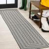 JONATHAN Y Concentric Squares Indoor Outdoor Area Rug 3X5 Black/Light Gray, Chevron Modern for Backyard, Patio, Porch, Easy-Cleaning, High Traffic, Pet-Friendly, Non-Shedding (SMB206B-3)(Black/Light Gray)