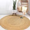 JONATHAN Y Harmony Boho Jute Circle Natural 5′ Round Indoor Area Rug, Cottage, French Country, Easy-Cleaning for Living Room, Bedroom, Kitchen, Pet Friendly, Non-Shedding (RNF110A-5R)(5’1″ (Round))
