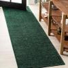 JONATHAN Y Haze Solid Low-Pile Emerald Runner Rug 2×8, Coastal,Bohemian,Minimalist,Classic, Easy-Cleaning for Living Room,Bedroom,Kitchen,Pet Friendly,Non-Shedding (SEU100L-28)