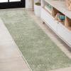 JONATHAN Y Haze Solid Low-Pile Green Runner Rug 2×8, Coastal,Bohemian,Minimalist,Classic, Easy-Cleaning for Living Room,Bedroom,Kitchen,Pet Friendly,Non-Shedding (SEU100O-28)