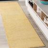 JONATHAN Y Haze Solid Low-Pile Mustard Runner Rug 2×8, Coastal,Bohemian,Minimalist,Classic, Easy-Cleaning for Living Room,Bedroom,Kitchen,Pet Friendly,Non-Shedding (SEU100B-28)