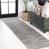 JONATHAN Y Offset Stripe Indoor Outdoor Area Rug 3X5 Black/Ivory, Sukie Modern for Backyard, Patio, Porch, Easy-Cleaning, High Traffic, Pet-Friendly, Non-Shedding (SMB133F-3)(Beige/Brown)